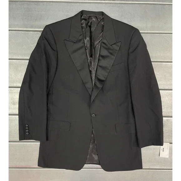 Hickey Freeman Boardroom Blazer Jacket Mens 41 Long Black 100% Wool Sport Coat - Picture 1 of 16